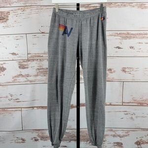 Aviator Nation Logo Sweatpant Joggers Heather Grey Large